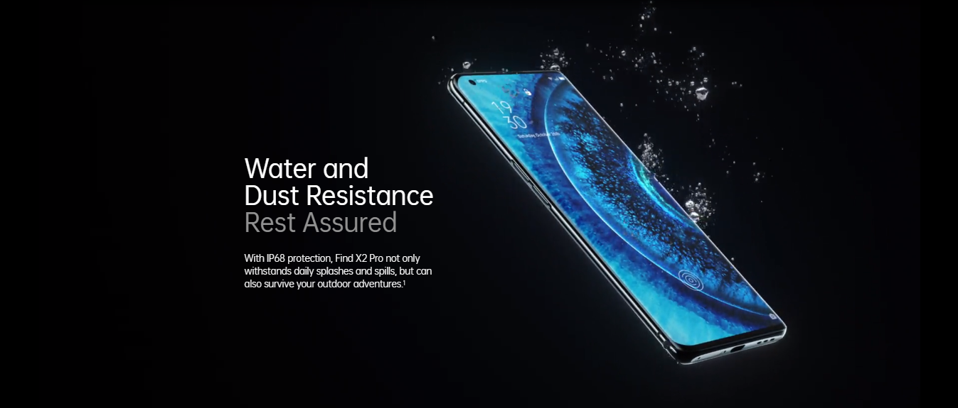 oppo find x2 pro water and dust resistant