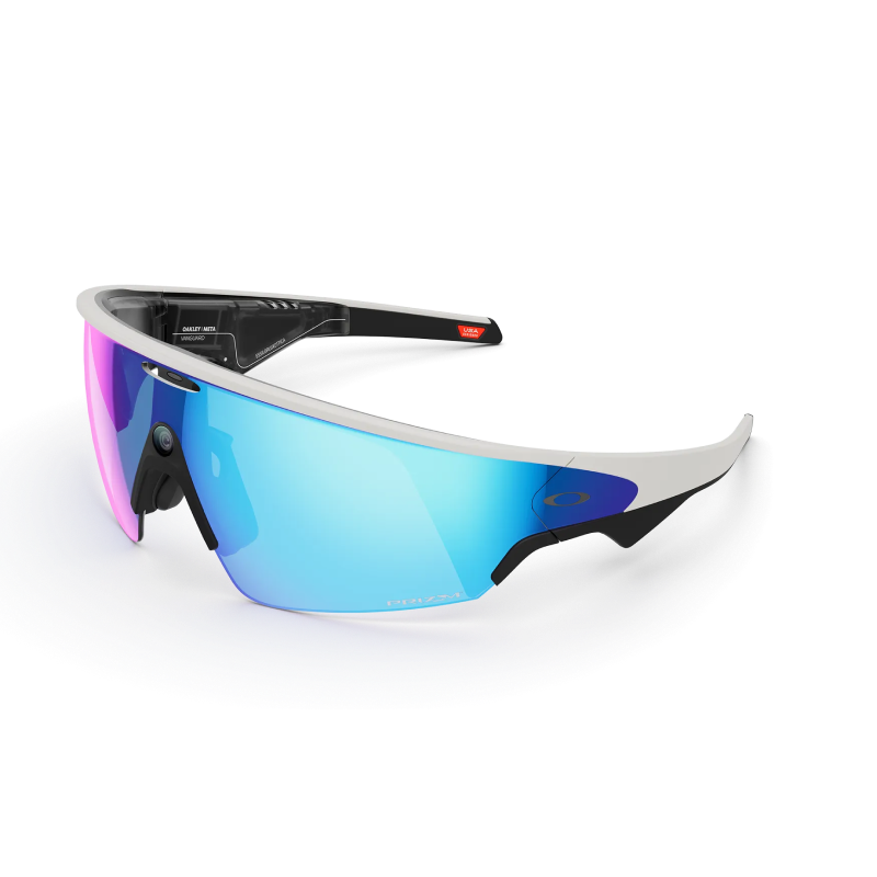 Oakley Meta Vanguard Unisex Half-Rim Rectangle Sunglasses White Prizm™ Sapphire